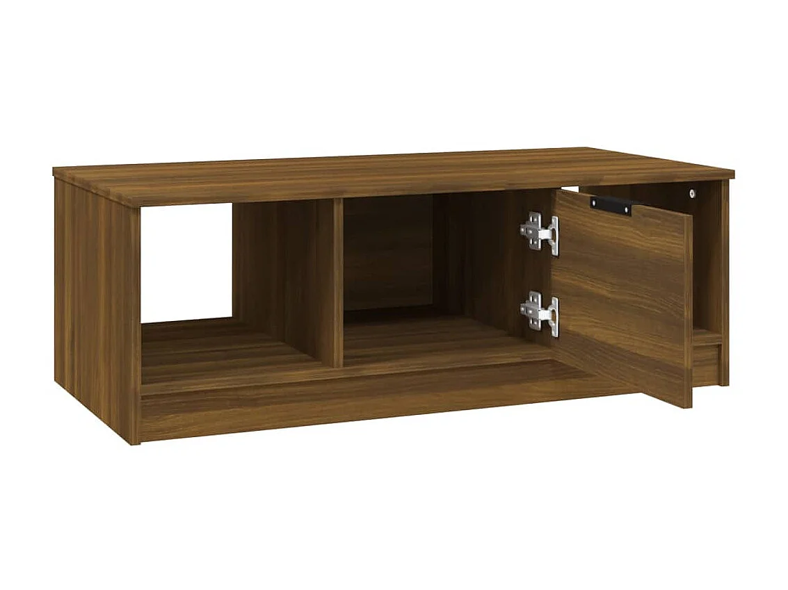 Table basse chêne marron 102x50x36 cm bois d'ingénierie OFR32297 BonneVie Meuble