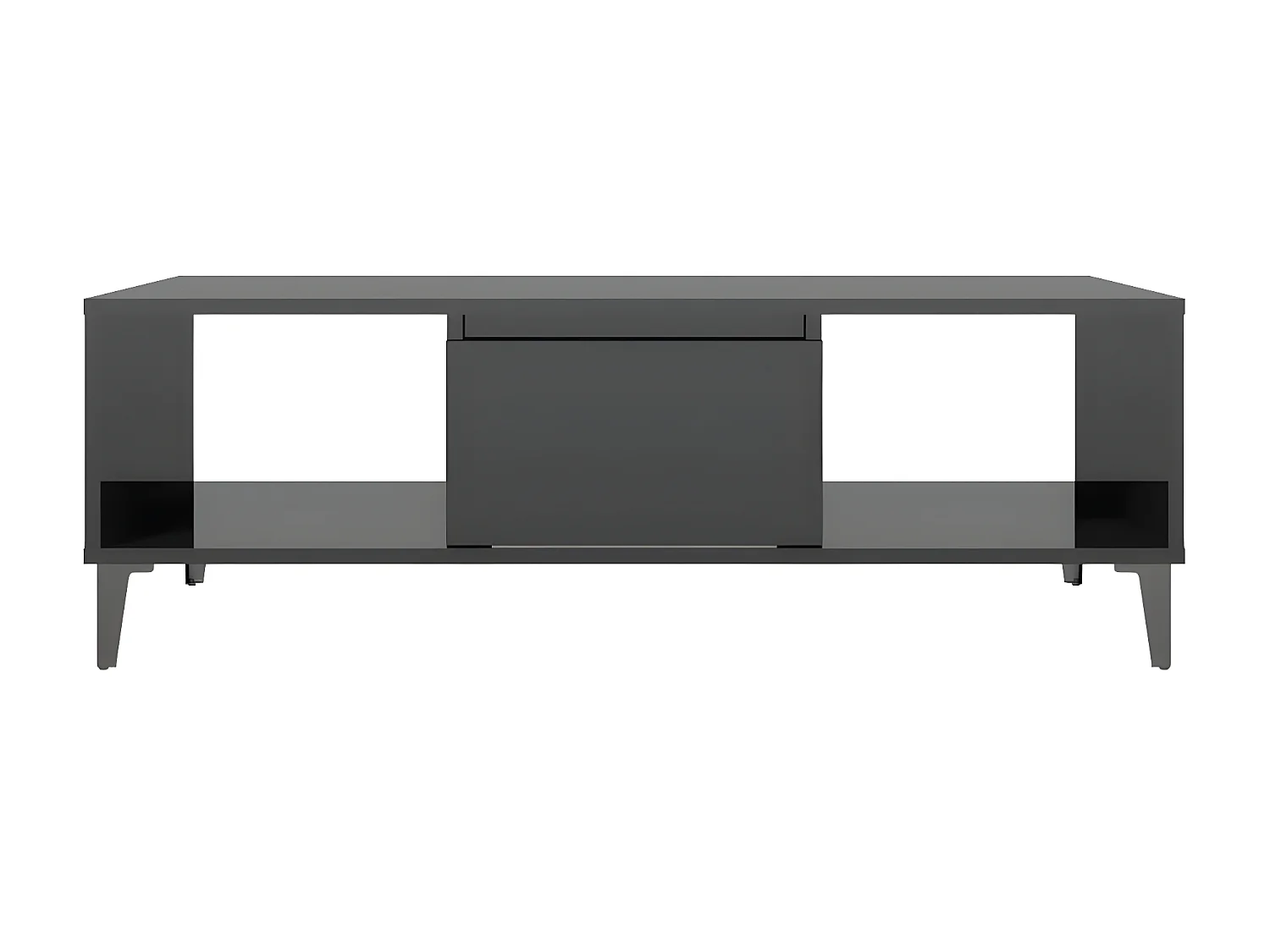 Table basse Noir brillant 103,5x60x35 cm Aggloméré OFR91447 BonneVie Meuble