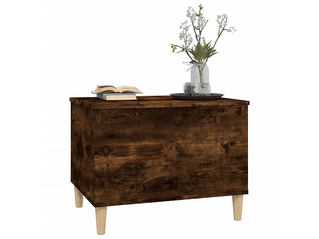 Table basse relevable Chêne fumé 60x44,5x45 cm Bois d'ingénierie OFR56279 BonneVie Meuble