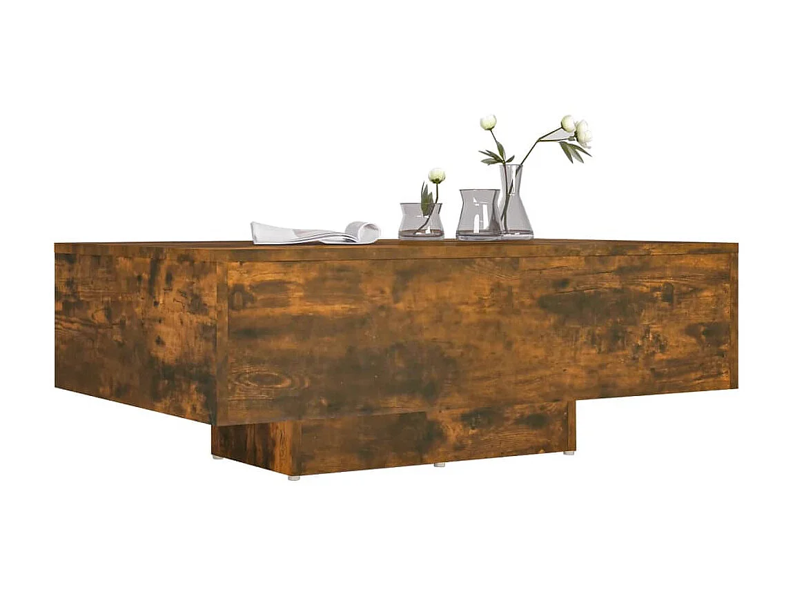 Table basse Chêne fumé 85x55x31 cm Bois d'ingénierie OFR34538 BonneVie Meuble