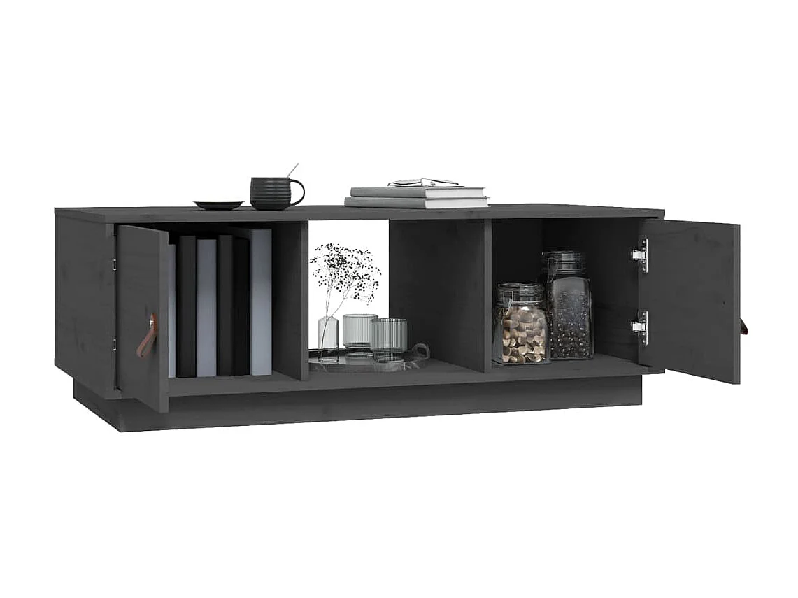 Mesa de centro 100x50x35 cm pinho maciço cinza PT597464