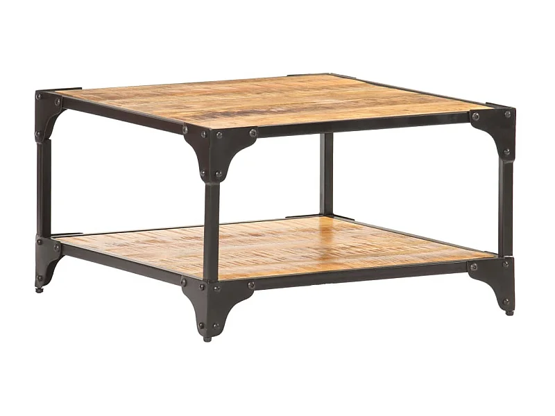 Mesa de centro de madera maciza de mango 60x60x35 cm ES48466