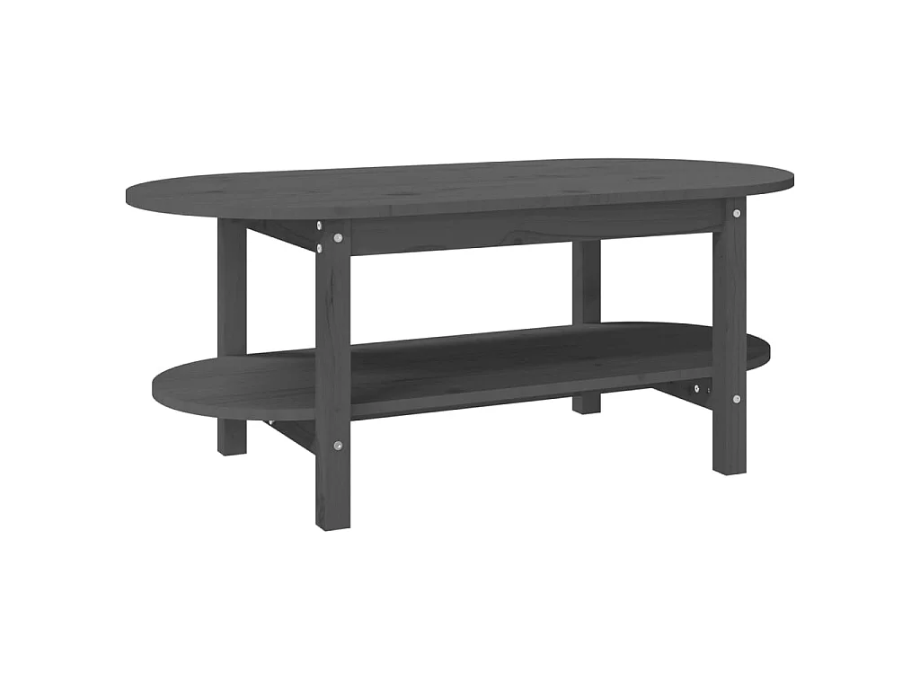 Mesa de centro 110x55x45 cm madeira de pinho maciça cinzento PT644338