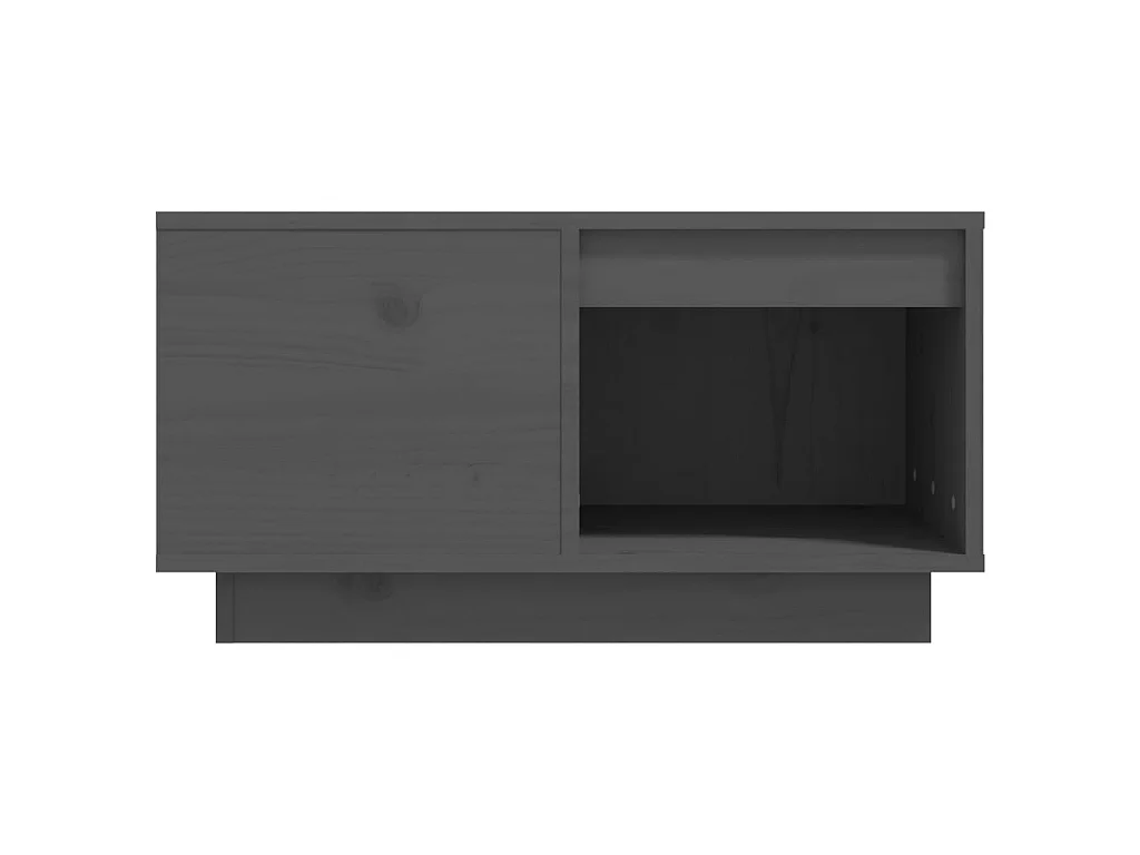 Table basse Gris 60x61x32,5 cm Bois massif de pin OFR98137 BonneVie Meuble