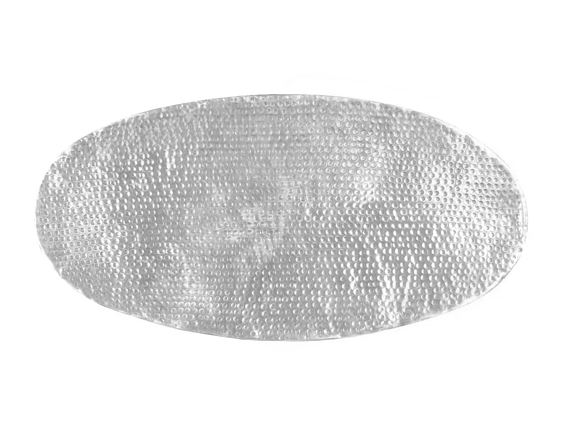 Table basse martelée Argenté 100 x 50 x 28 cm Aluminium OFR44530 BonneVie Meuble