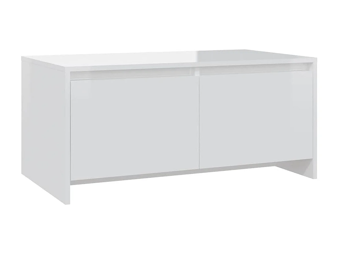 Table basse Blanc brillant 90x50x41,5 cm Aggloméré OFR15816 BonneVie Meuble