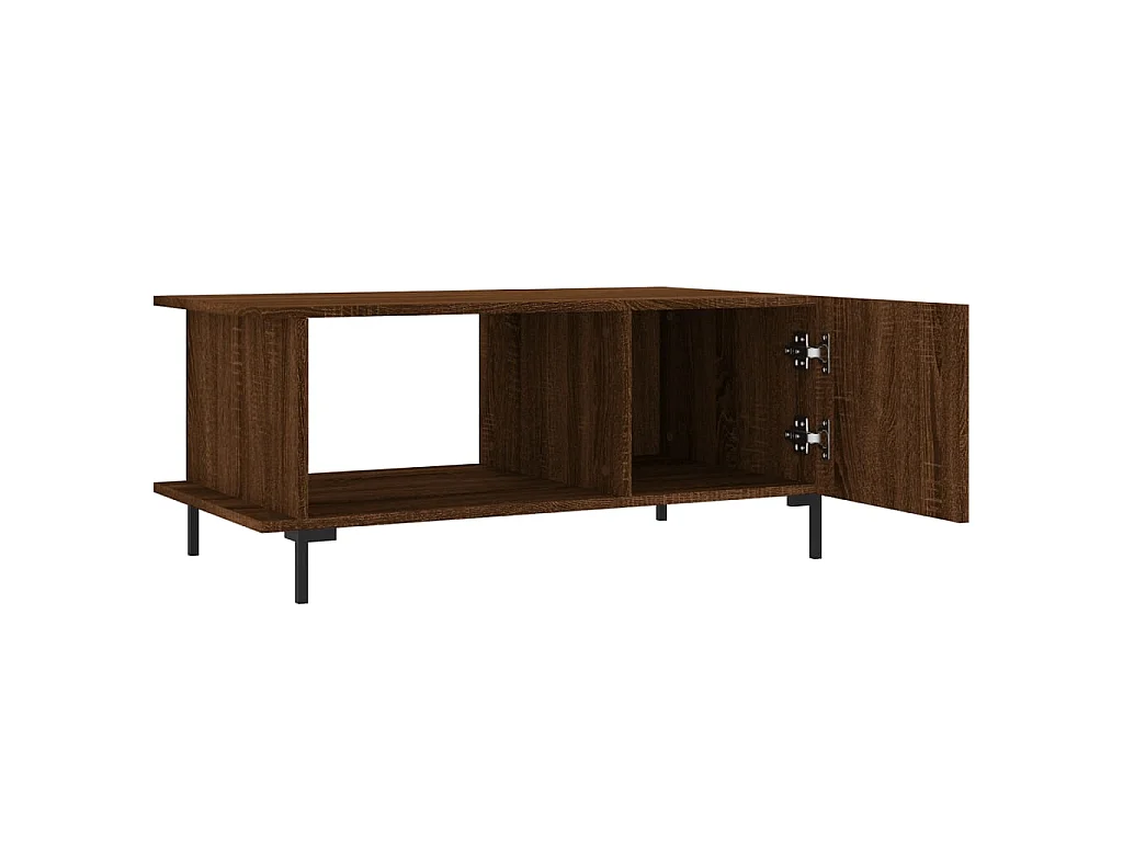 Mesa de centro madera contrachapada roble marrón 90x50x40 cm ES18812