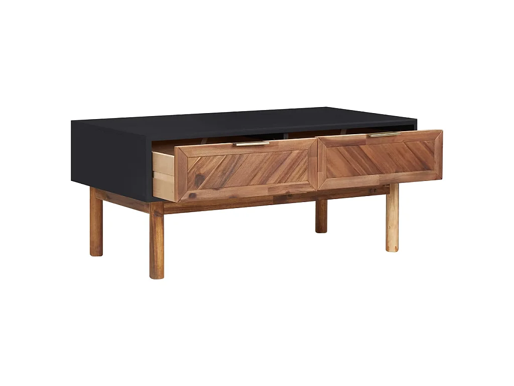 Mesa de centro de madera maciza de acacia y MDF 90x50x40 cm ES49569