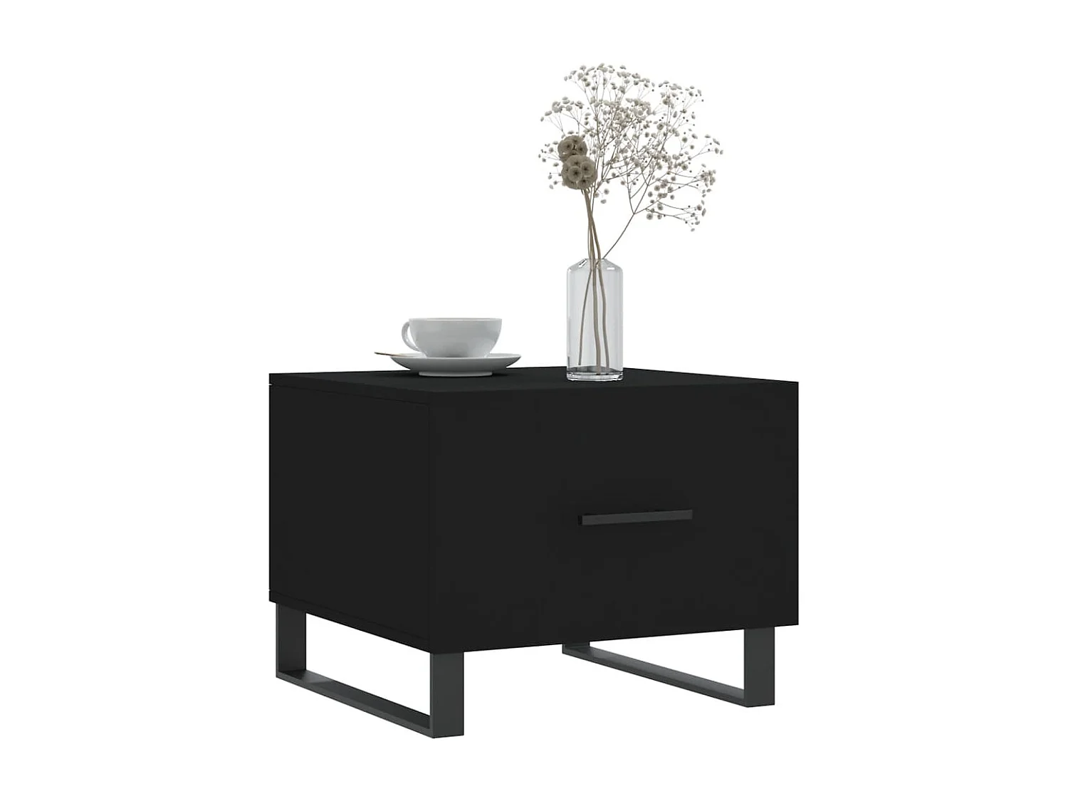 Table basse Noir 50x50x40 cm Bois d'ingénierie OFR40792 BonneVie Meuble