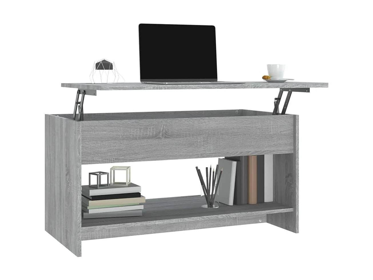 Table basse Sonoma gris 102x50x52,5 cm Bois d'ingénierie OFR18282 BonneVie Meuble