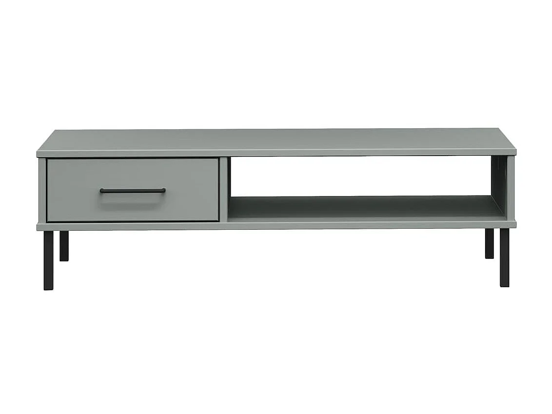 Mesa de centro c/ pernas de metal pinho maciço OSLO cinzento PT833799