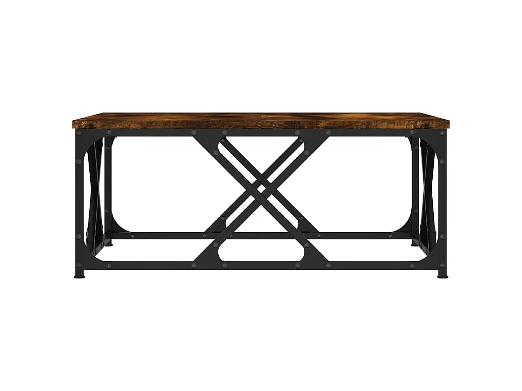 Table basse chêne fumé 70x70x30 cm bois d'ingénierie OFR58415 BonneVie Meuble