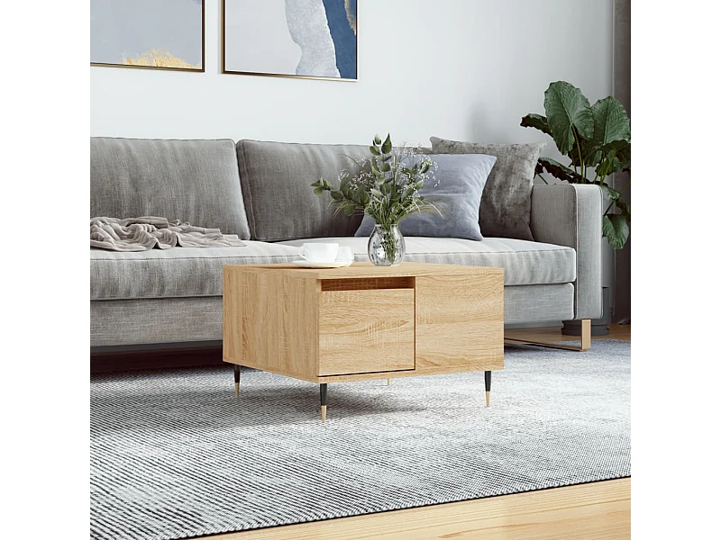 Salontafel 55x55x36,5 cm bewerkt hout sonoma eikenkleurig NL53099