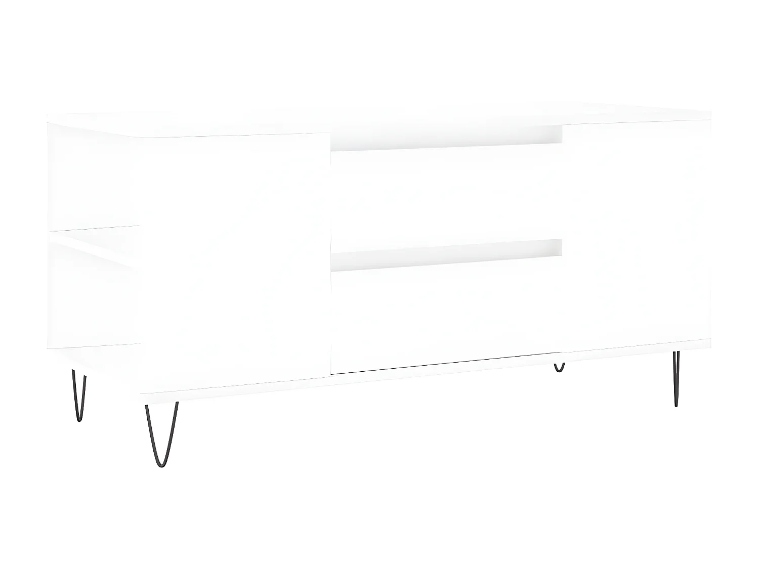 Table basse blanc 102x44,5x50 cm bois d'ingénierie OFR98041 BonneVie Meuble