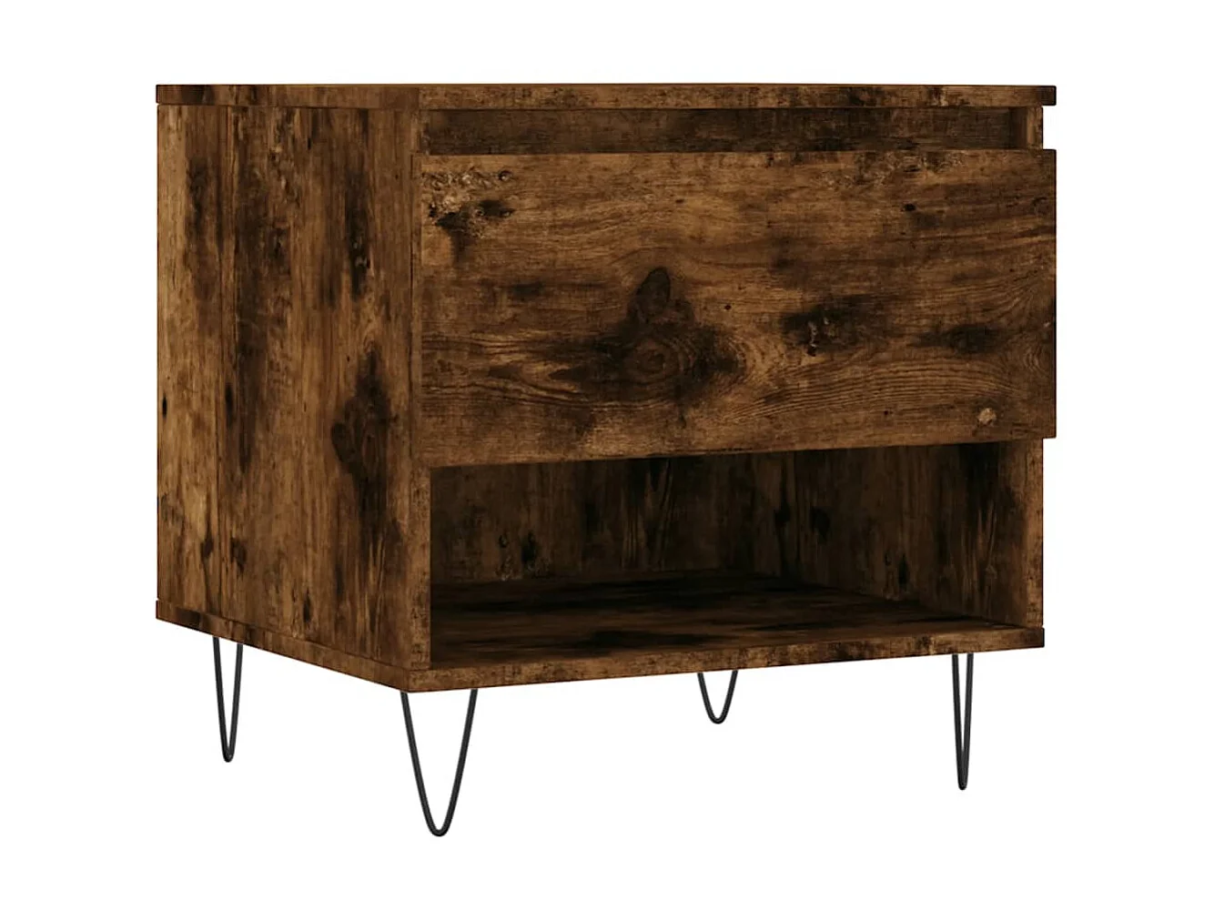 Table basse chêne fumé 50x46x50 cm bois d'ingénierie OFR38336 BonneVie Meuble