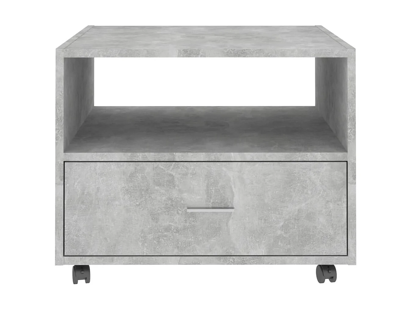 Mesa de centro madera contrachapada gris hormigón 55x55x40 cm ES69231