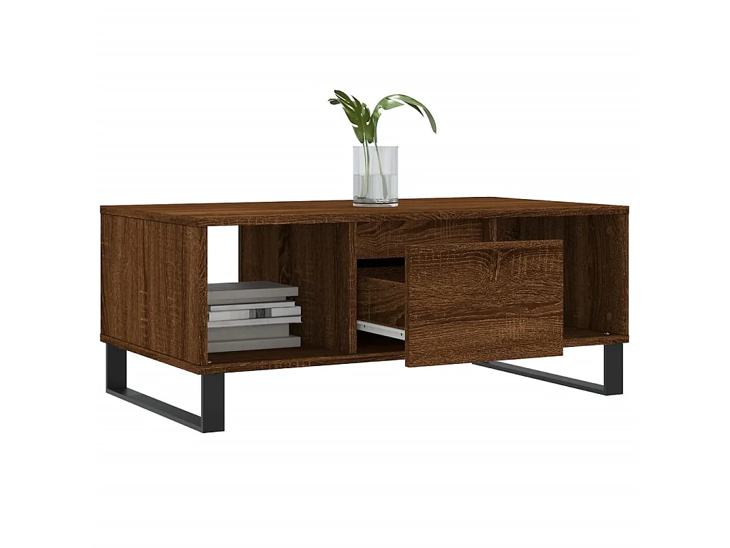 Mesa de centro 90x50x36,5cm derivados madeira carvalho castanho PT758373