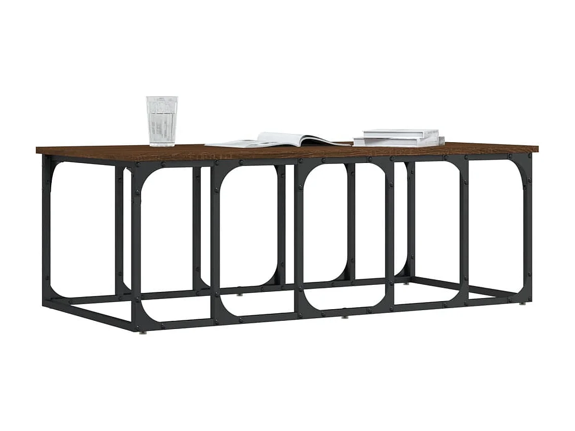 Salontafel 100x50x35,5 cm bewerkt hout bruin eikenkleur NL89619