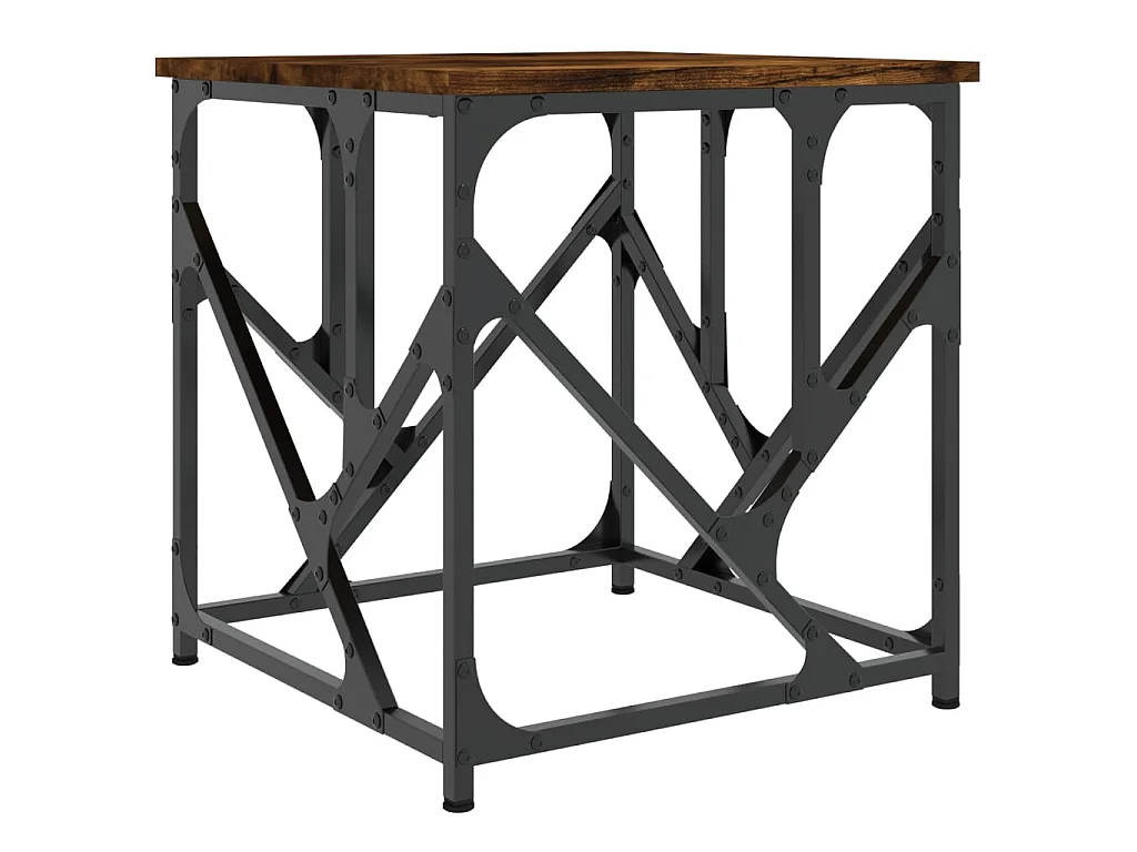 Table basse chêne fumé 45x45x47,5 cm bois d'ingénierie OFR13309 BonneVie Meuble