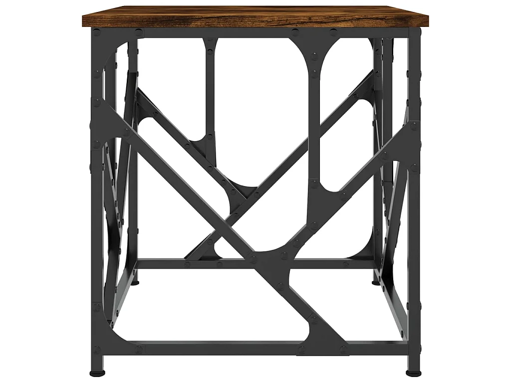 Table basse chêne fumé 45x45x47,5 cm bois d'ingénierie OFR13309 BonneVie Meuble