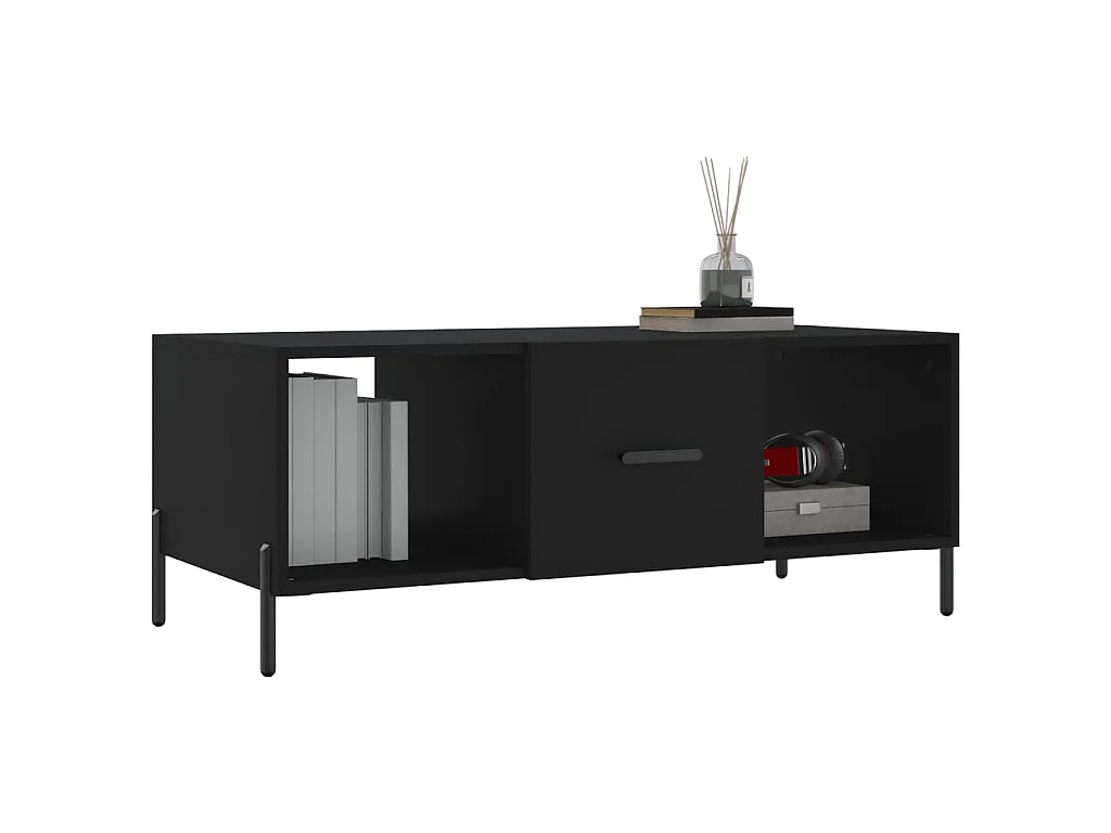 Mesa de centro 102x50x40 cm madeira processada preto PT450989