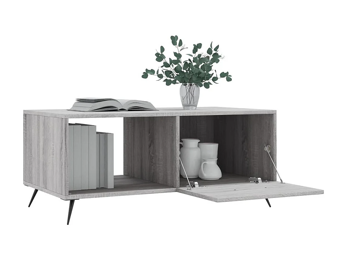 Table basse sonoma gris 90x50x40 cm bois d'ingénierie OFR26667 BonneVie Meuble