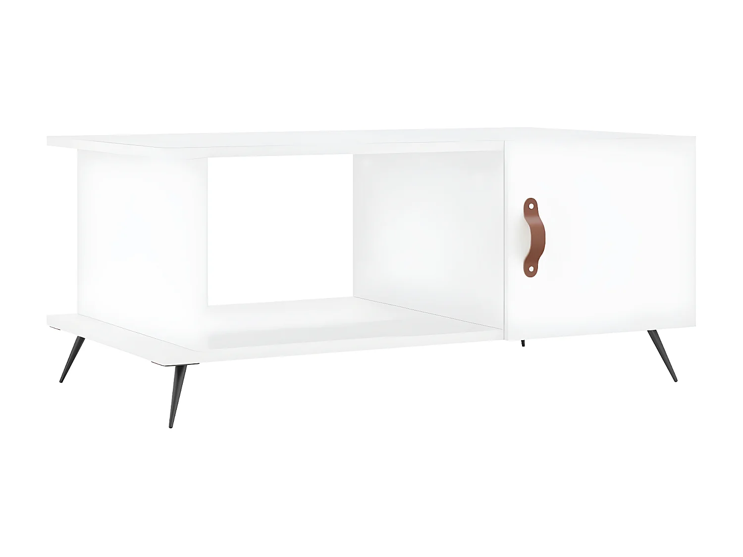 Table basse blanc 90x50x40 cm bois d'ingénierie OFR67985 BonneVie Meuble