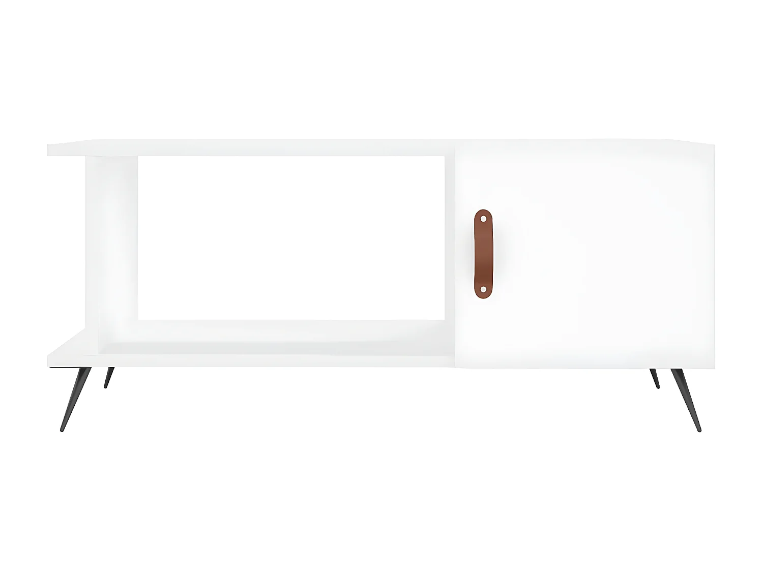 Table basse blanc 90x50x40 cm bois d'ingénierie OFR67985 BonneVie Meuble