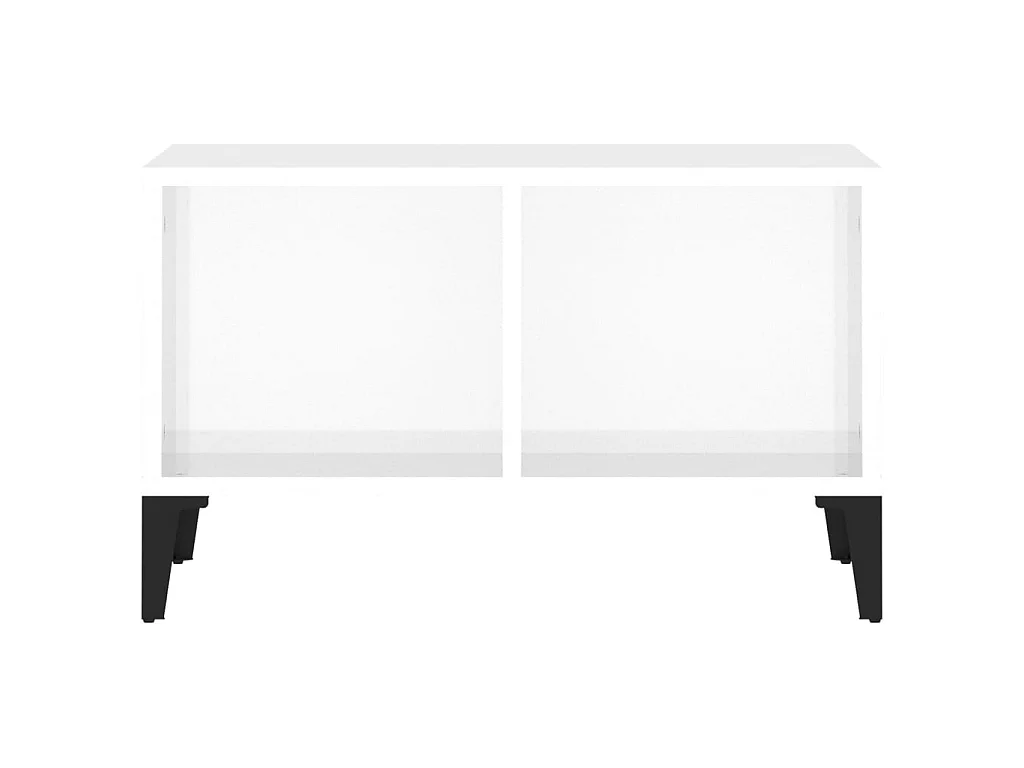 Mesa de centro madera contrachapada blanco brillo 60x50x36,5 cm ES32604