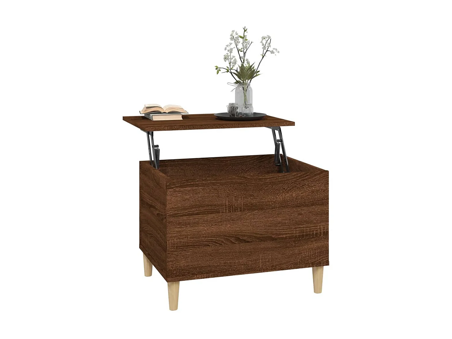 Mesa de centro madera contrachapada roble marrón 60x44,5x45 cm ES194255