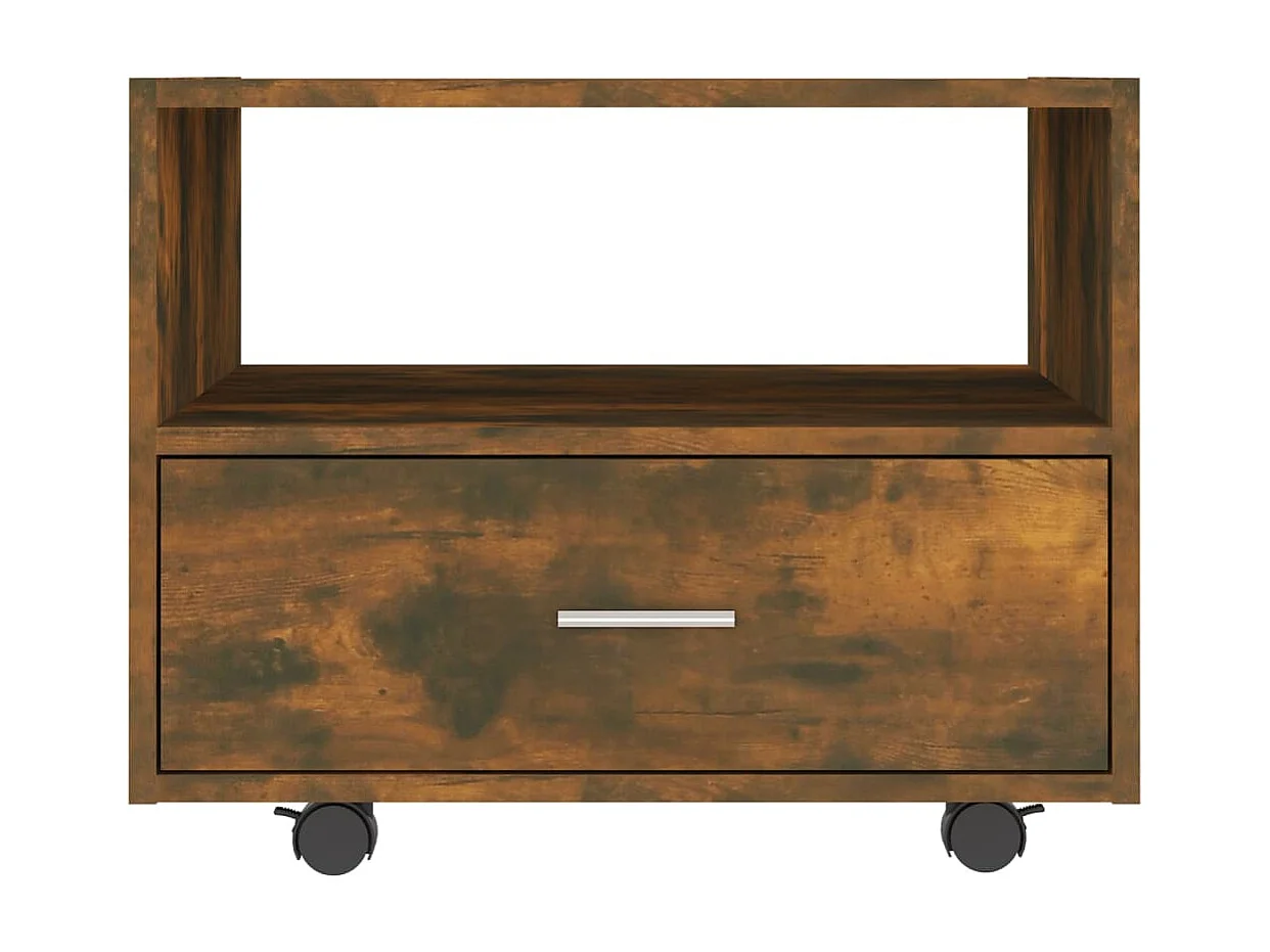 Table basse chêne fumé 55x55x40 cm bois d'ingénierie OFR89517 BonneVie Meuble