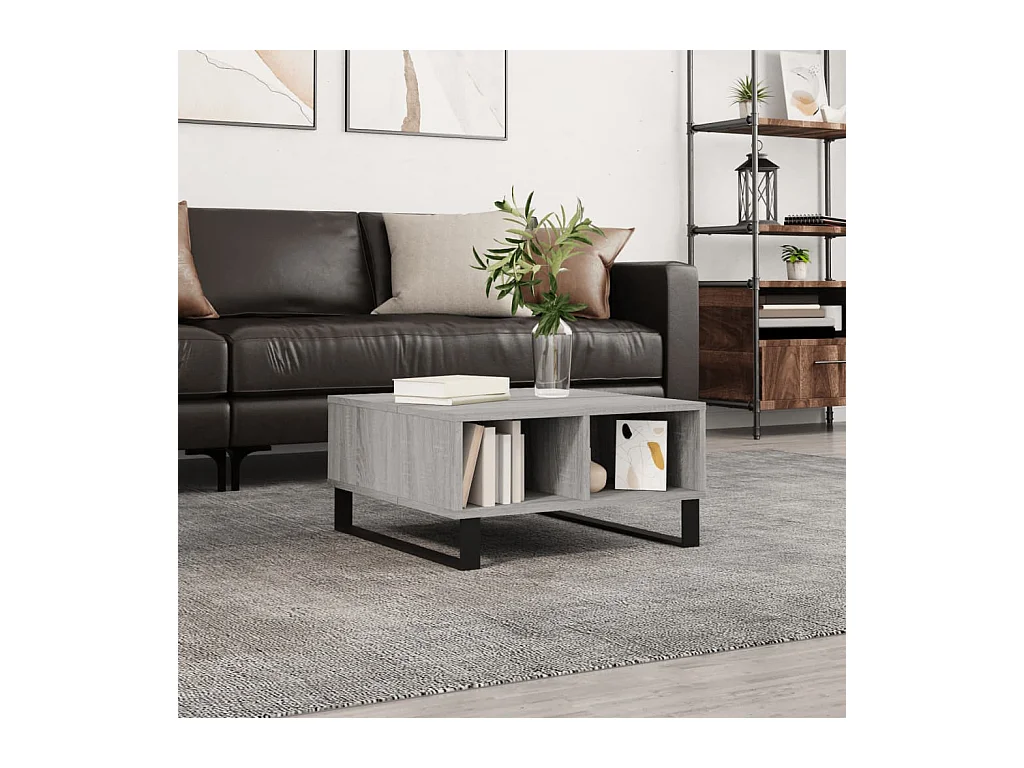Table basse sonoma gris 60x60x30 cm bois d'ingénierie OFR85480 BonneVie Meuble
