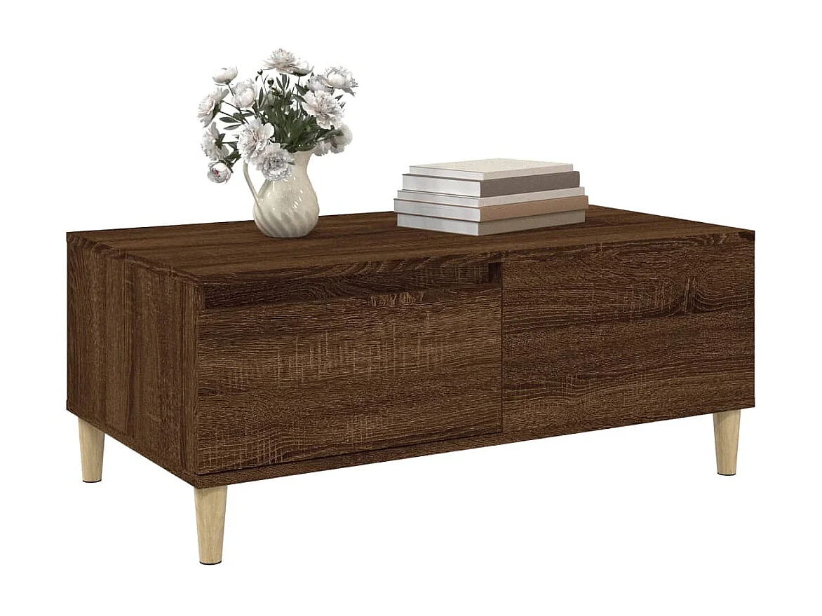 Mesa de centro 90x50x36,5cm derivados madeira carvalho castanho PT116990