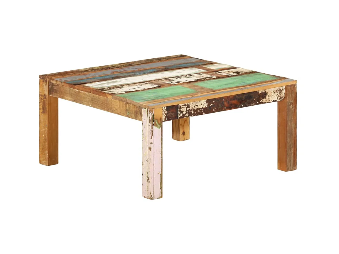 Table basse 80x80x40 cm Bois de récupération massif OFR77669 BonneVie Meuble