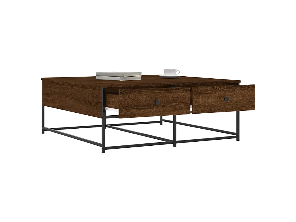 Mesa de centro 100x99x40 cm derivados madeira carvalho castanho PT445801