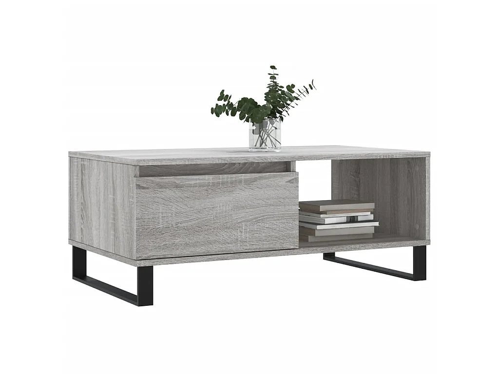Mesa de centro madera contrachapada gris Sonoma 90x50x36,5 cm ES64007