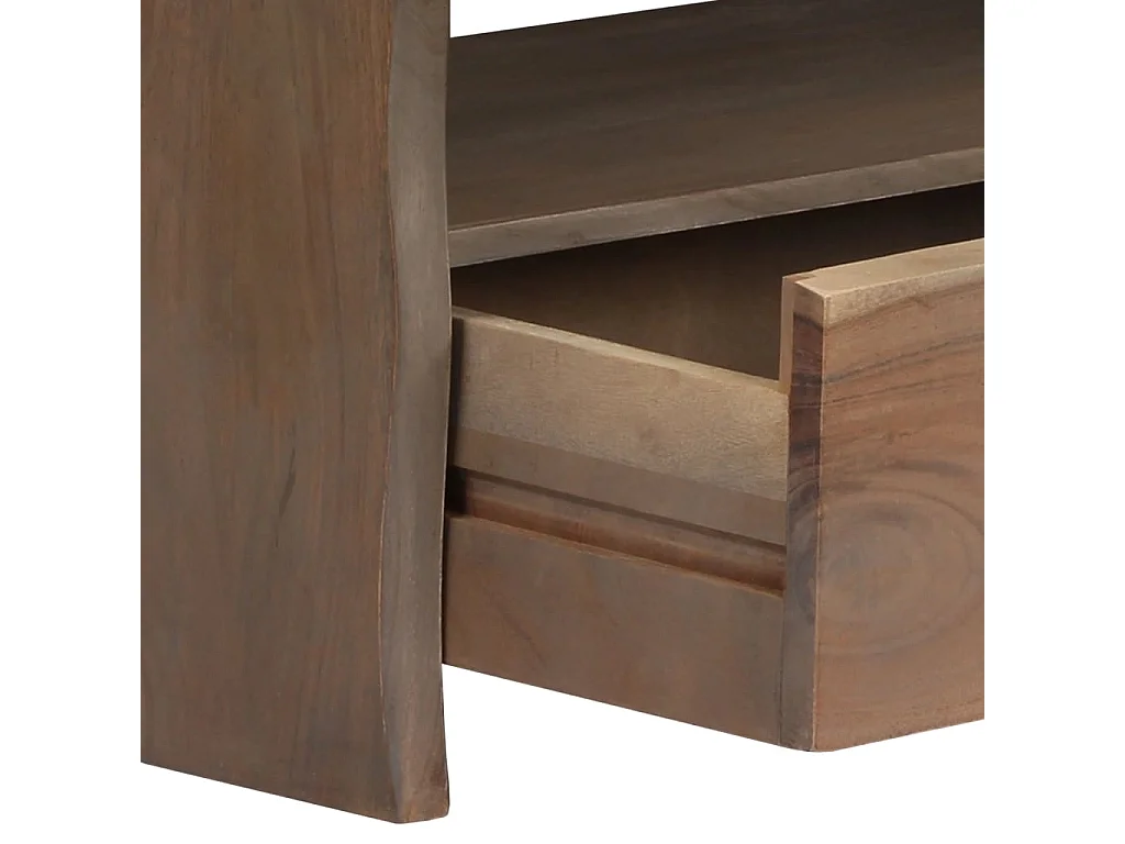 Table basse Acacia massif Bord assorti 90 x 50 x 40 cm Gris OFR70916 BonneVie Meuble