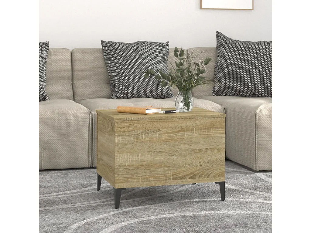 Mesa de centro madera contrachapada roble Sonoma 60x44,5x45 cm ES321853