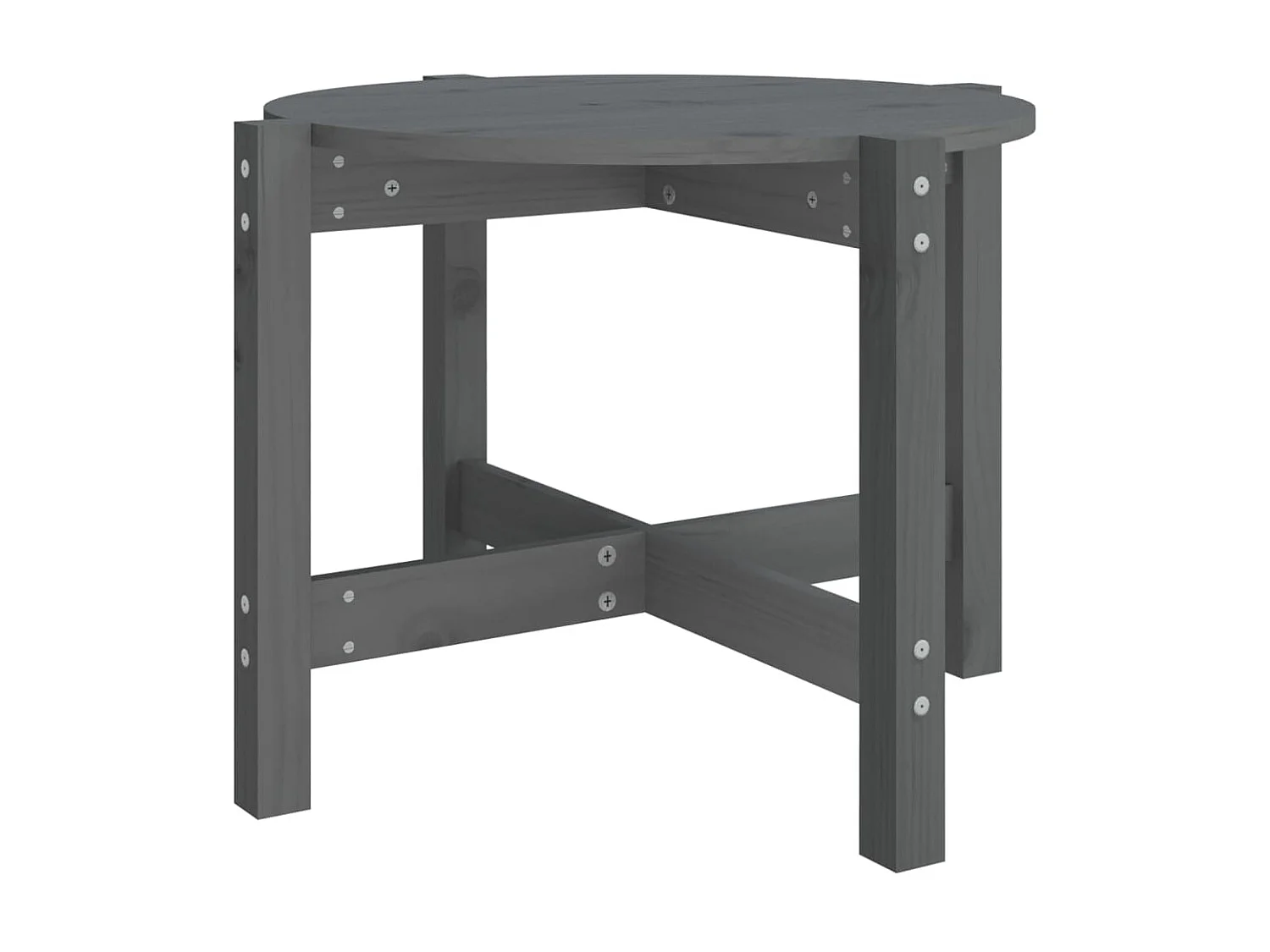 Mesa de centro de madera maciza de pino gris 62,5x45 cm ES77798