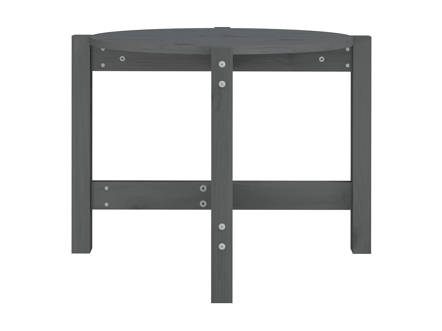 Mesa de centro de madera maciza de pino gris 62,5x45 cm ES77798