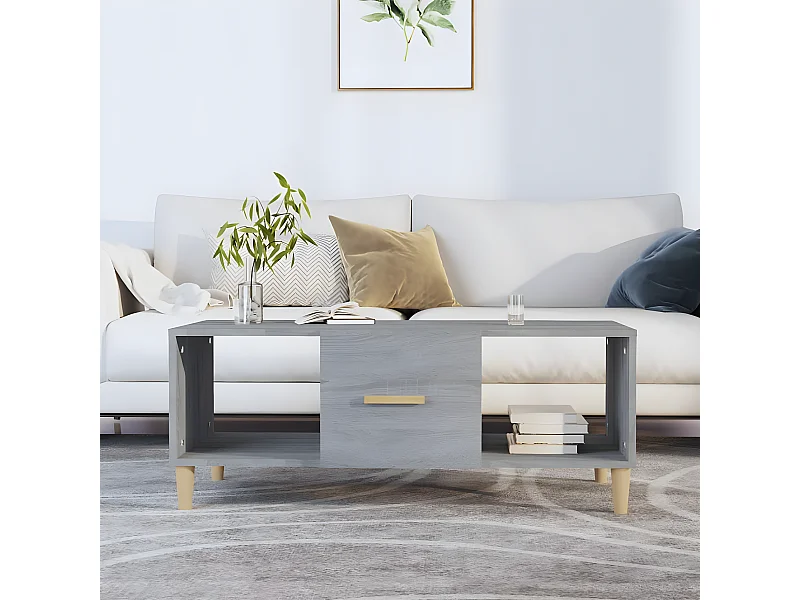 Mesa de centro 102x50x40cm derivados de madeira cinzento sonoma PT697989
