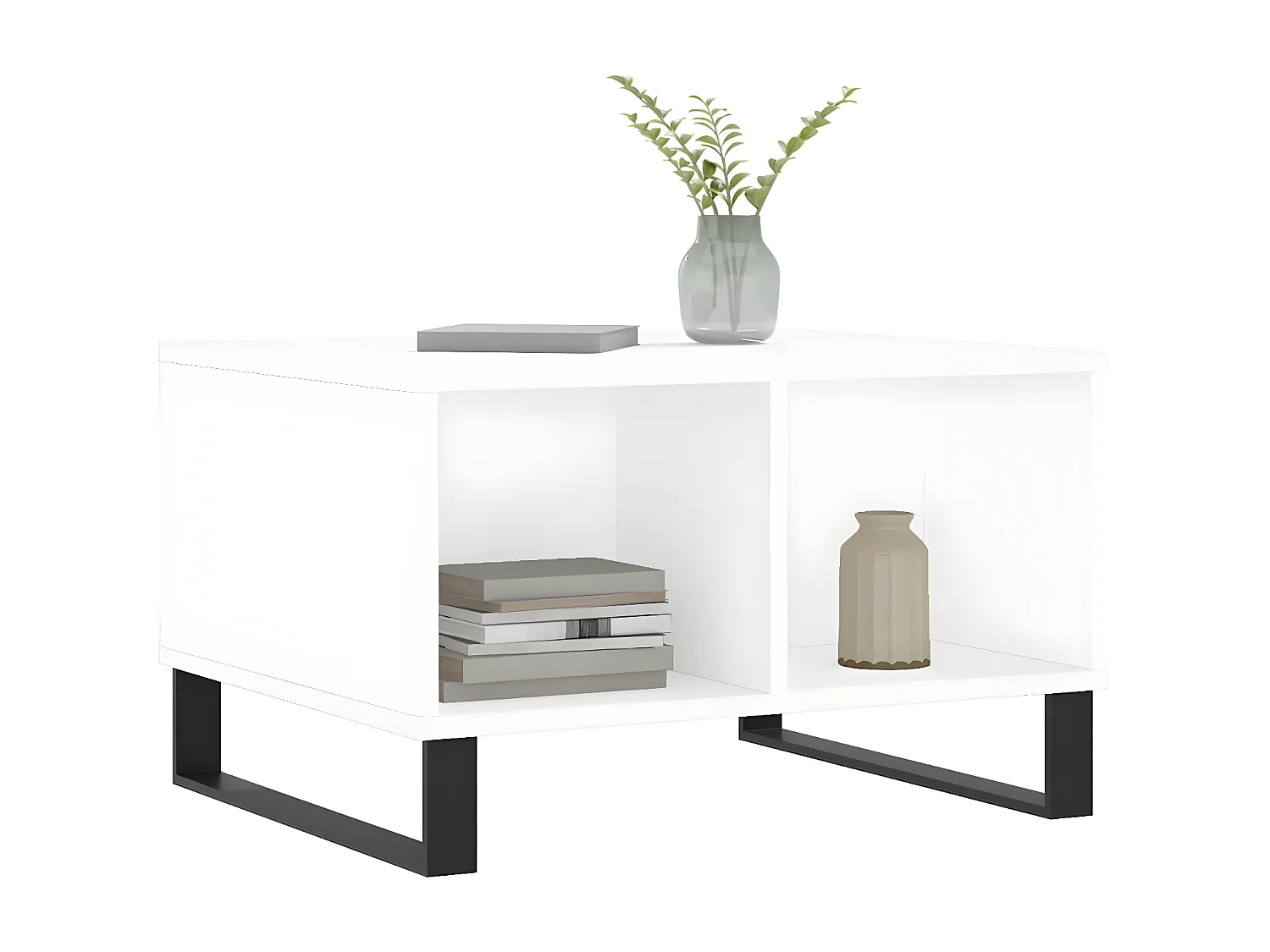 Mesa de centro madera contrachapada blanco 60x50x36,5 cm ES88908