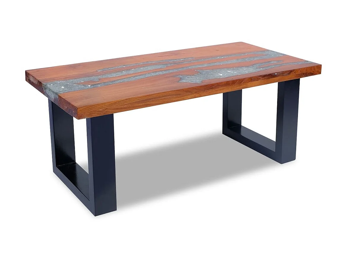 Mesa de centro de resina de teca 100x50 cm ES83721