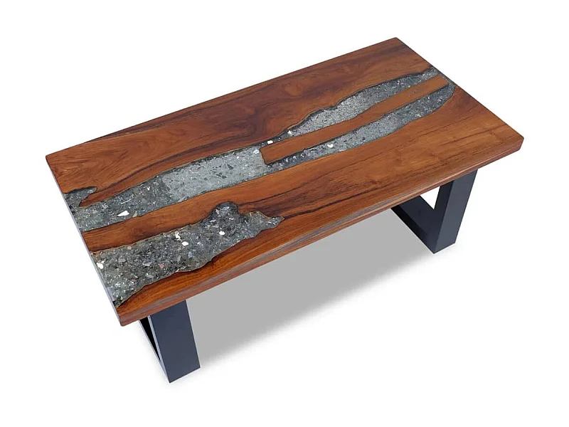 Salontafel massief teakhout hars 100x50 cm NL80344