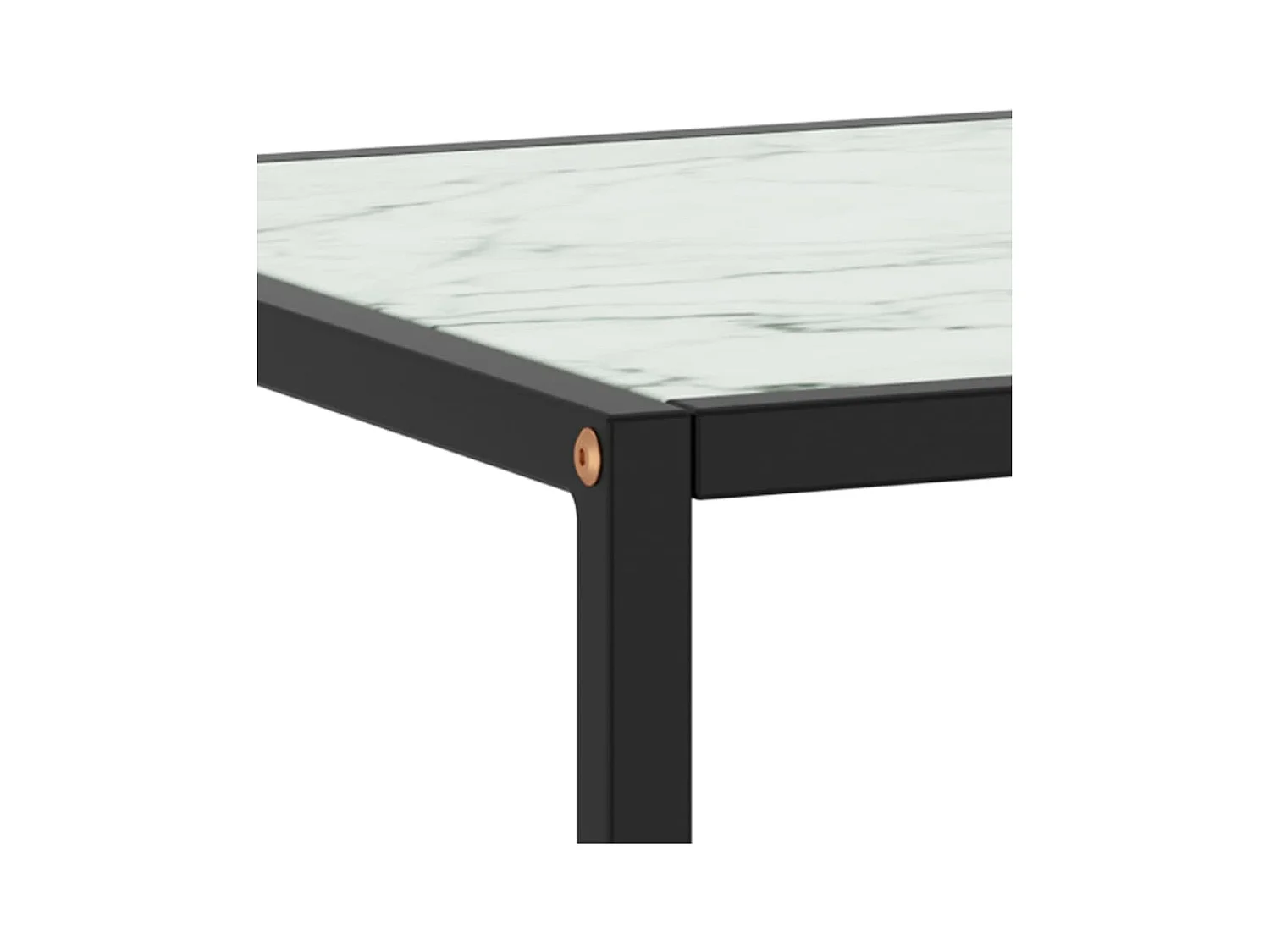 Table basse Noir avec verre marbre blanc 90x90x50 cm OFR15172 BonneVie Meuble