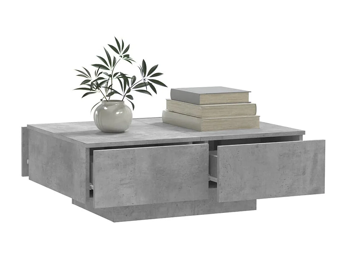Table basse Gris béton 90x60x31 cm Aggloméré OFR24971 BonneVie Meuble