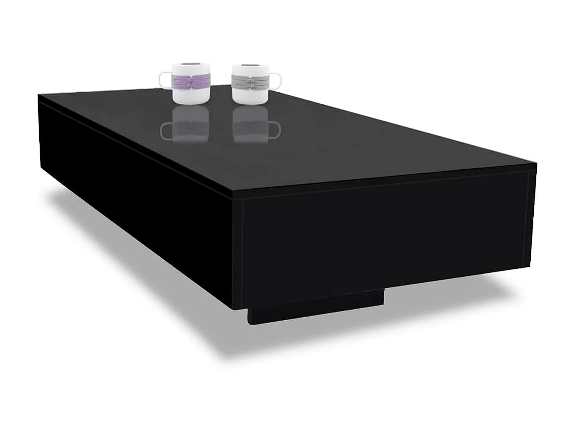 Mesa de centro de MDF negra con brillo ES92503