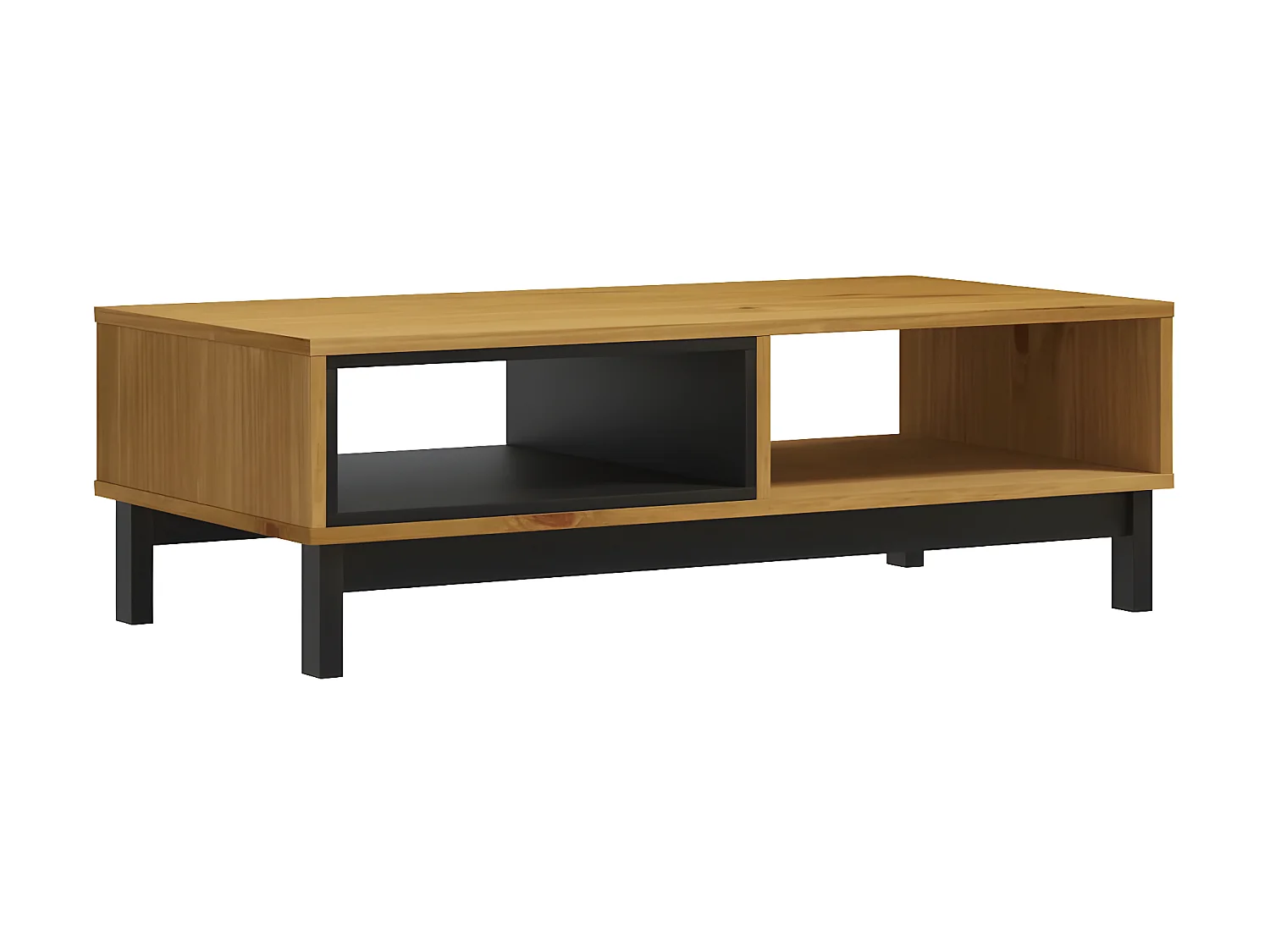 Table basse FLAM 100x50x32,5 cm bois de pin massif OFR52029 BonneVie Meuble