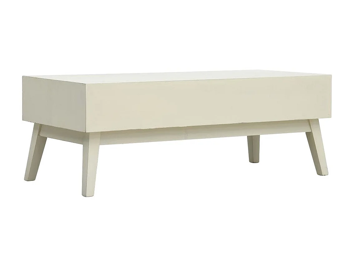 Table basse avec 2 tiroirs Gris sculpté 110x50x40 cm Bois OFR83132 BonneVie Meuble