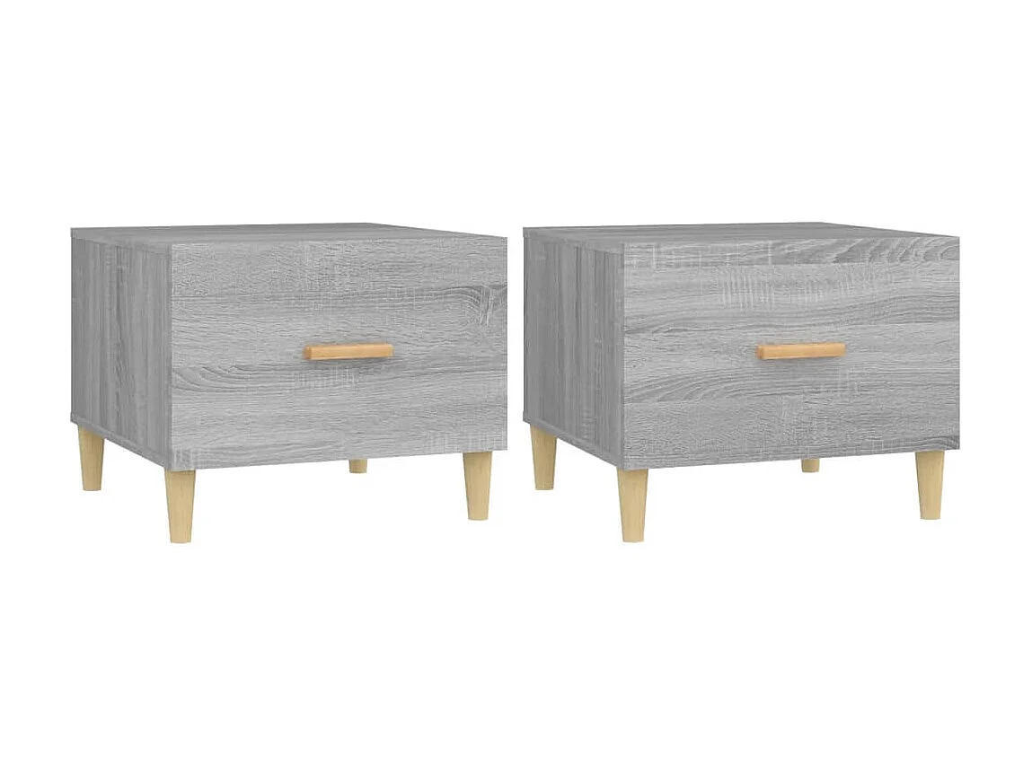 Mesas de centro 2 pcs 50x50x40 cm madeira proc. sonoma cinza PT334962